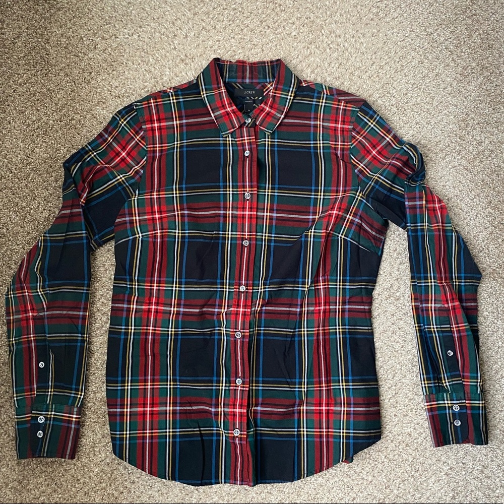 J. CREW Perfect shirt in Stewart plaid - Size 8